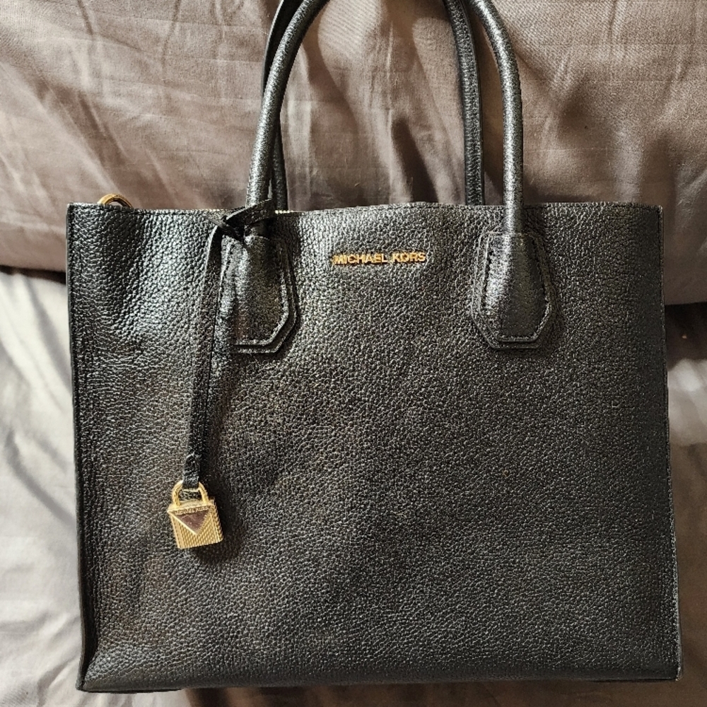 Michael Kors Black Leather Tote Bag